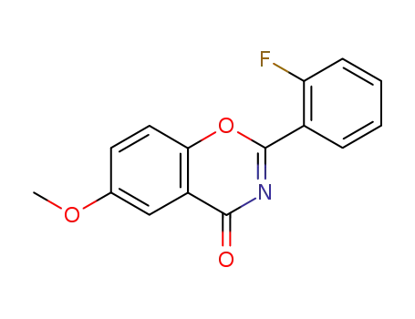 Molecular Structure of 165679-43-6 (2-(2-Fluoro-phenyl)-6-methoxy-benzo[e][1,3]oxazin-4-one)