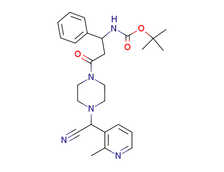 1-(3-(N-(tert-butoxycarbonyl)amino)-3-phenylpropanoyl)-4-((2-methyl-3-pyridyl)cyanomethyl)piperazine