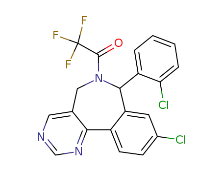 9-chloro-7-(2-chlorophenyl)-6,7-dihydro-6-(trifluoroacetyl)-5H-pyrimido<5,4-d><2>benzazepine
