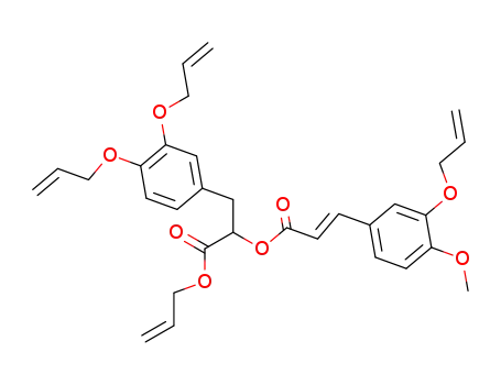 Molecular Structure of 179128-99-5 ((E)-3-(3-Allyloxy-4-methoxy-phenyl)-acrylic acid 1-allyloxycarbonyl-2-(3,4-bis-allyloxy-phenyl)-ethyl ester)