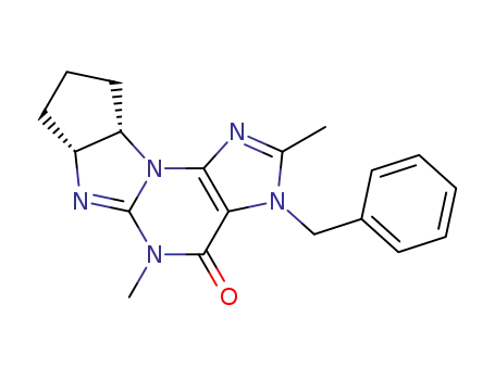 cis-5,6a,7,8,9,9a-Hexahydro-2,5-dimethyl-3-(phenylmethyl)cyclopent[4,5]imidazo[2,1-b]purin-4-(3H)-one