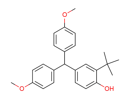 Molecular Structure of 77464-14-3 (4-[Bis-(4-methoxy-phenyl)-methyl]-2-tert-butyl-phenol)