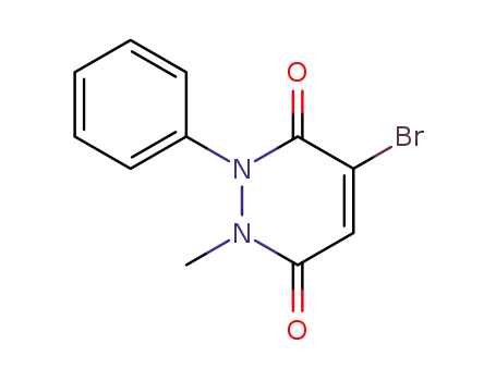 Molecular Structure of 950-76-5 (3,6-Pyridazinedione, 4-bromo-1,2-dihydro-1-methyl-2-phenyl-)