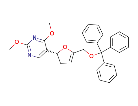 2,4-dimethoxy-(2'R)-5-<2',3'-dihydro-5'-<(triphenylmethoxy)methyl>-2'-furanyl>pyrimidine