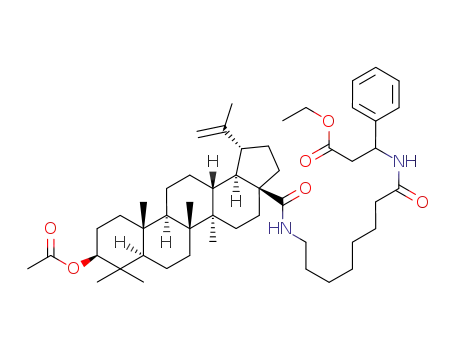 3-{8-[((1R,3aS,5aR,5bR,7aR,9S,11aR,11bR,13aR,13bR)-9-Acetoxy-1-isopropenyl-5a,5b,8,8,11a-pentamethyl-icosahydro-cyclopenta[a]chrysene-3a-carbonyl)-amino]-octanoylamino}-3-phenyl-propionic acid ethyl ester