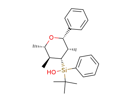 Molecular Structure of 203174-70-3 (tert-Butyl-phenyl-((2S,3S,4R,5S,6S)-2,3,5-trimethyl-6-phenyl-tetrahydro-pyran-4-yl)-silanol)
