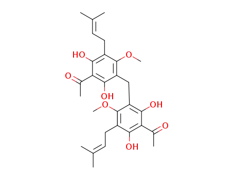 1,1'-(methylenebis(2,6-dihydroxy-4-methoxy-5-(3-methylbut-2-en-1-yl)-3,1-phenylene))bis(ethan-1-one)