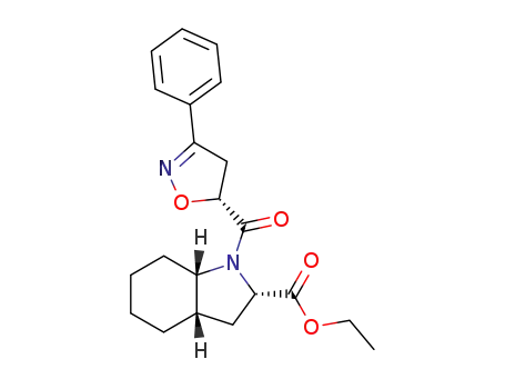 Molecular Structure of 153391-18-5 ((2S,3aS,7aS)-1-((R)-3-Phenyl-4,5-dihydro-isoxazole-5-carbonyl)-octahydro-indole-2-carboxylic acid ethyl ester)