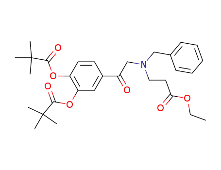 Molecular Structure of 185448-78-6 (2,2-Dimethyl-propionic acid 5-{2-[benzyl-(2-ethoxycarbonyl-ethyl)-amino]-acetyl}-2-(2,2-dimethyl-propionyloxy)-phenyl ester)