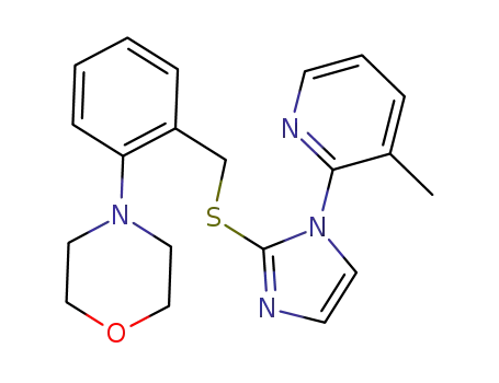 Molecular Structure of 117323-22-5 (4-{2-[1-(3-Methyl-pyridin-2-yl)-1H-imidazol-2-ylsulfanylmethyl]-phenyl}-morpholine)