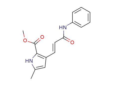 Molecular Structure of 203207-73-2 (5-Methyl-3-((E)-2-phenylcarbamoyl-vinyl)-1H-pyrrole-2-carboxylic acid methyl ester)
