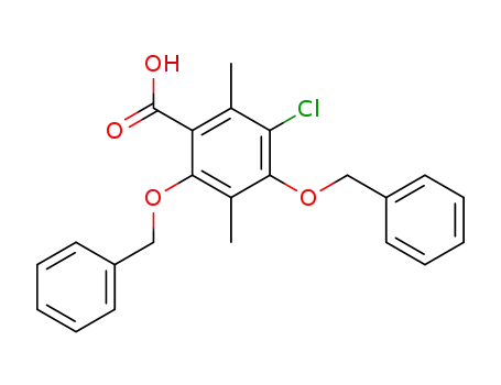 Molecular Structure of 111258-47-0 (2,4-dibenzyloxy-5-chloro-3,6-dimethylbenzoic acid)