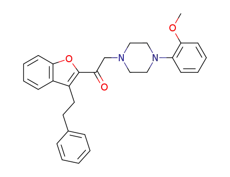 Molecular Structure of 183883-07-0 (Ethanone,
2-[4-(2-methoxyphenyl)-1-piperazinyl]-1-[3-(2-phenylethyl)-2-benzofuran
yl]-)