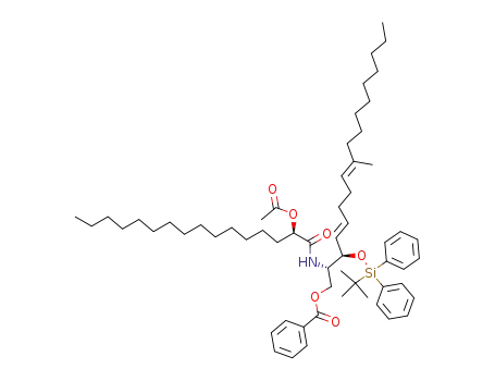 (4E,8E,2S,3R,2'R)-N-2'-acetoxyhexadecanoyl-1-O-benzoyl-3-O-(t-butyldiphenylsilyl)-9-methyl-4,8-sphingadienine