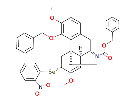 Molecular Structure of 160693-98-1 ((6R,9S,13R,14S)-7,8-Didehydro-4-(benzyloxy)-17-<(benzyloxy)carbonyl>-3,7-dimethoxy-6-<(2-nitrophenyl)seleno>morphinane)