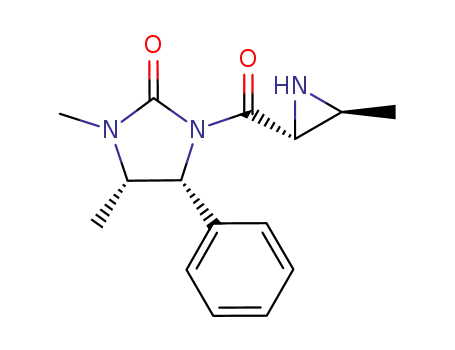 Molecular Structure of 176791-95-0 ((4R,5S)-1,5-Dimethyl-3-((2R,3S)-3-methyl-aziridine-2-carbonyl)-4-phenyl-imidazolidin-2-one)