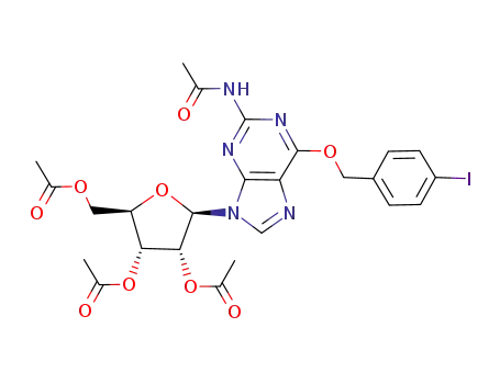 Guanosine, N-acetyl-6-O-[(4-iodophenyl)methyl]-, 2',3',5'-triacetate