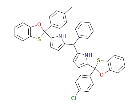 1-<2-(p-tolyl)-1,3-benzoxathiolyl>-5-phenyl-9-<2-(p-chlorophenyl)-1,3-benzoxathiolyl>-dipyrromethane