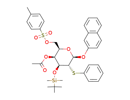 2-naphthyl 4-O-acetyl-3-O((tert-butyldimetyl)silyl)-2-deoxy-2-(thiopheny)-6-O-tosyl-β-D-galacto-pyranoside