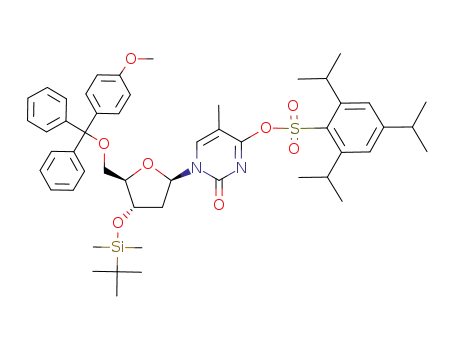 2,4,6-Triisopropyl-benzenesulfonic acid 1-{(2R,4S,5R)-4-(tert-butyl-dimethyl-silanyloxy)-5-[(4-methoxy-phenyl)-diphenyl-methoxymethyl]-tetrahydro-furan-2-yl}-5-methyl-2-oxo-1,2-dihydro-pyrimidin-4-yl ester