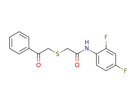 Molecular Structure of 183988-42-3 (N-(2,4-Difluoro-phenyl)-2-(2-oxo-2-phenyl-ethylsulfanyl)-acetamide)