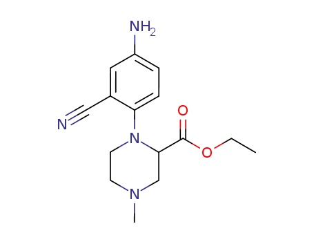 1-(4-Amino-2-cyanophenyl)-4-methyl-2-piperazincarbonsaeure-aethylester