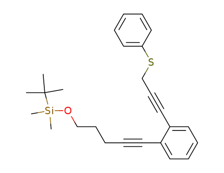 1-<5-((tert-butyldimethylsilyl)oxy)-1-pentynyl>-2-<3-(phenylthio)-1-propynyl>benzene