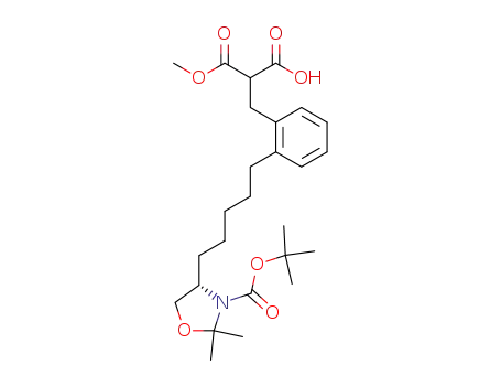 2-{2-[5-((S)-3-tert-Butoxycarbonyl-2,2-dimethyl-oxazolidin-4-yl)-pentyl]-benzyl}-malonic acid monomethyl ester