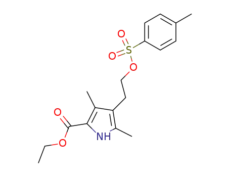 Molecular Structure of 161926-27-8 (1H-Pyrrole-2-carboxylic acid,
3,5-dimethyl-4-[2-[[(4-methylphenyl)sulfonyl]oxy]ethyl]-, ethyl ester)