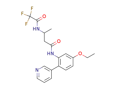 Molecular Structure of 139085-99-7 (Butanamide,
N-[5-ethoxy-2-(3-pyridinyl)phenyl]-3-[(trifluoroacetyl)amino]-)