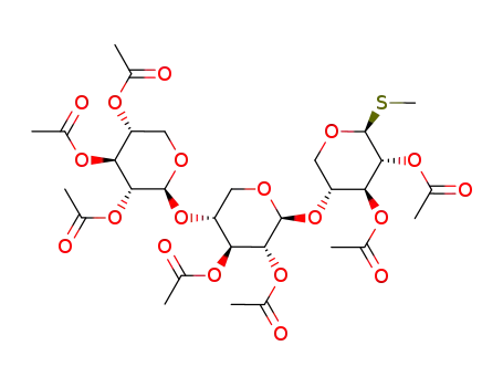 methyl O-(2,3,4-tri-O-acetyl-β-D-xylopyranosyl)-(1<*>4)-O-(2,3-di-O-acetyl-β-D-xylopyranosyl)-(1<*>4)-2,3-di-O-acetyl-1-thio-β-D-xylopyranoside