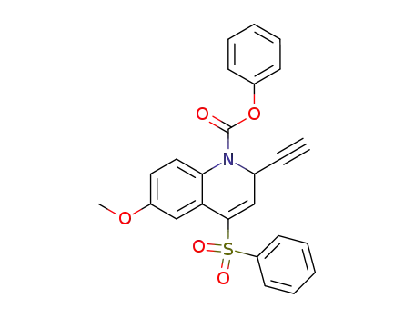 Molecular Structure of 180990-51-6 (4-Benzenesulfonyl-2-ethynyl-6-methoxy-2H-quinoline-1-carboxylic acid phenyl ester)