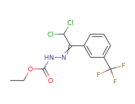Molecular Structure of 170650-71-2 (Hydrazinecarboxylic acid,
[2,2-dichloro-1-[3-(trifluoromethyl)phenyl]ethylidene]-, ethyl ester)