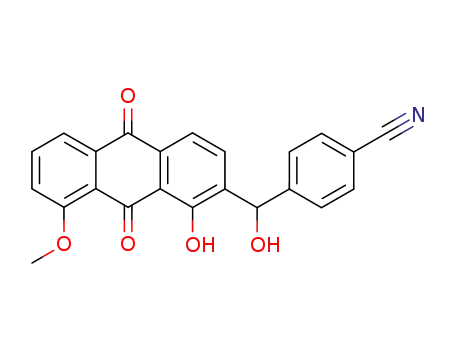 4-[(9,10-dihydro-9,10-dioxo-1-hydroxy-8-methoxy-2-anthracenyl)hydroxymethyl]benzonitrile