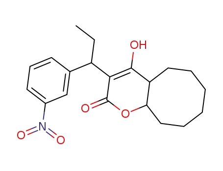 2H-Cycloocta[b]pyran-2-one,
4a,5,6,7,8,9,10,10a-octahydro-4-hydroxy-3-[1-(3-nitrophenyl)propyl]-