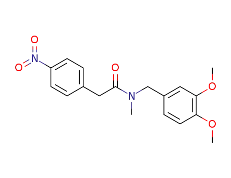 Molecular Structure of 143666-43-7 (N-<(3,4-dimethoxyphenyl)methyl>-N-methyl-4-nitrobenzeneethanamide)