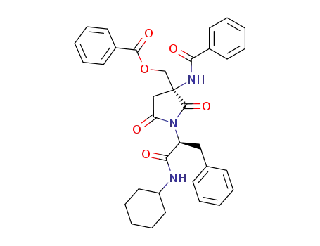 Benzoic acid (S)-3-benzoylamino-1-((S)-1-cyclohexylcarbamoyl-2-phenyl-ethyl)-2,5-dioxo-pyrrolidin-3-ylmethyl ester