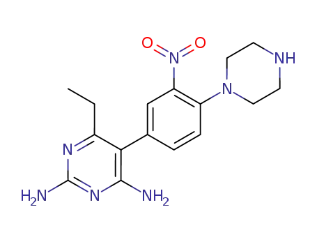 6-Ethyl-5-(3-nitro-4-piperazin-1-yl-phenyl)-pyrimidine-2,4-diamine