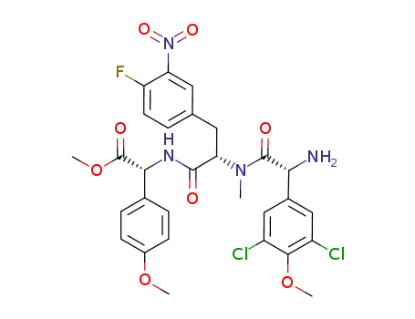 [2-{(R)-[amino-(3,5-dichloro-4-methoxyphenyl)acetyl]methylamino}-(3S)-3-(4-fluoro-3-nitrophenyl)propionylamino]-(R)-(4-methoxyphenyl)acetic acid methyl ester