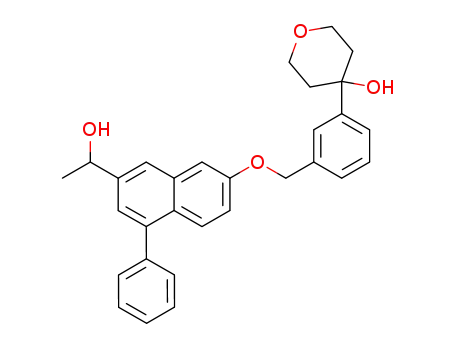 2H-Pyran-4-ol,
tetrahydro-4-[3-[[[7-(1-hydroxyethyl)-5-phenyl-2-naphthalenyl]oxy]methyl]
phenyl]-