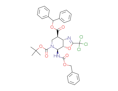 (3aS,4R,7S,7aS)-7-[(benzyloxycarbonyl)amino]-6-N-(tert-butoxycarbonyl)-2-(trichloromethyl)-4-[(diphenylmethoxy)carbonyl]-3a,7a-dihydrooxazolo[5,4-c]piperidine