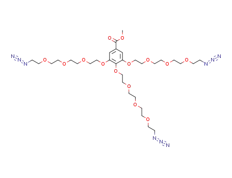 Molecular Structure of 168640-83-3 (3,4,5-Tris-(2-{2-[2-(2-azido-ethoxy)-ethoxy]-ethoxy}-ethoxy)-benzoic acid methyl ester)