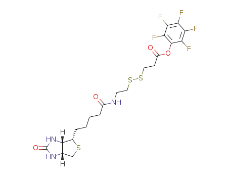 3-{2-[5-((3aR,6S,6aS)-2-Oxo-hexahydro-thieno[3,4-d]imidazol-6-yl)-pentanoylamino]-ethyldisulfanyl}-propionic acid pentafluorophenyl ester