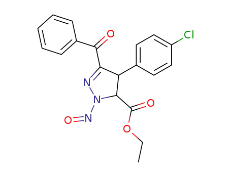 5-Benzoyl-4-(4-chloro-phenyl)-2-nitroso-3,4-dihydro-2H-pyrazole-3-carboxylic acid ethyl ester