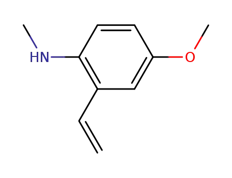 Molecular Structure of 210536-17-7 (Benzenamine, 2-ethenyl-4-methoxy-N-methyl- (9CI))