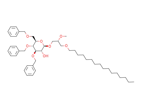 (2R,3R,4R,5R,6R)-4,5-Bis-benzyloxy-6-benzyloxymethyl-2-((R)-3-hexadecyloxy-2-methoxy-propoxy)-tetrahydro-pyran-3-ol