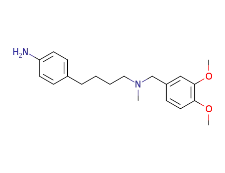 Molecular Structure of 143665-57-0 (Benzenebutanamine,
4-amino-N-[(3,4-dimethoxyphenyl)methyl]-N-methyl-)