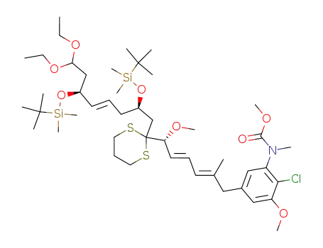 [5-((2E,4E)-(R)-6-{2-[(E)-(2R,6S)-2,6-Bis-(tert-butyl-dimethyl-silanyloxy)-8,8-diethoxy-oct-4-enyl]-[1,3]dithian-2-yl}-6-methoxy-2-methyl-hexa-2,4-dienyl)-2-chloro-3-methoxy-phenyl]-methyl-carbamic acid methyl ester