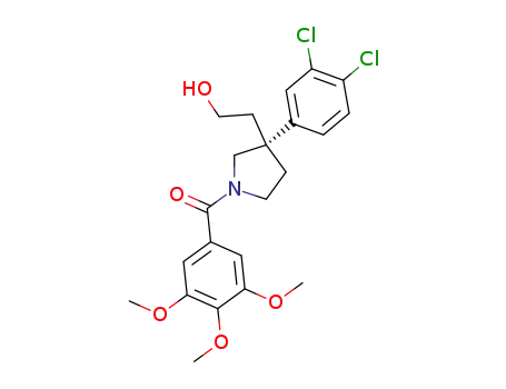 Molecular Structure of 177697-10-8 ((R)-1-(3,4,5-trimethoxybenzoyl)-3-(3,4-dichlorophenyl)-3(2-hydroxyethyl)-pyrrolidine)