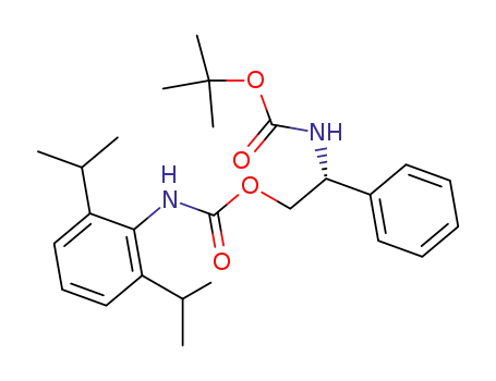 Carbamic acid, [2,6-bis(1-methylethyl)phenyl]-,
2-[[(1,1-dimethylethoxy)carbonyl]amino]-2-phenylethyl ester, (R)-